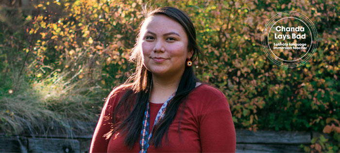 Chanda Lays Bad, Lakȟóta language immersion teacher, Red Cloud School